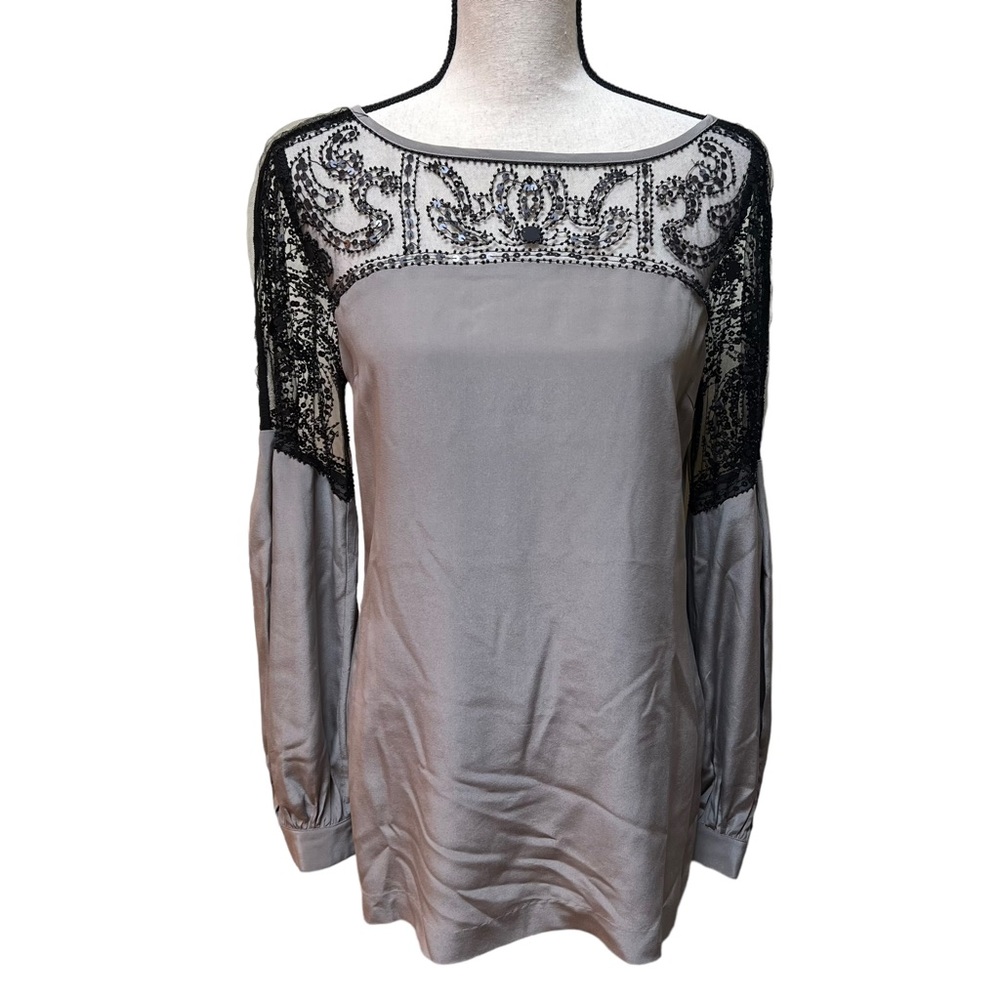 Tory Burch Pewter Grey w/ Lace Sequin Detail